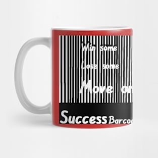 Succes Barcode illustration on Red Background Mug